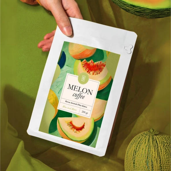 Mim and More Melon Coffee Kavun Aromalı Kahve Çekirdek Kahve 200 Gr - Resim 2