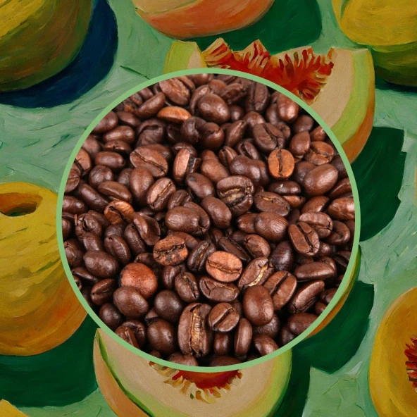 Mim and More Melon Coffee Kavun Aromalı Kahve Çekirdek Kahve 200 Gr - Resim 4