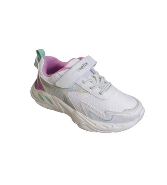 KİNETİX Kız Çocuk Siyah Beyaz Çırtlı Comfort Rahat Taban Sneaker Spor Ayakkabı - 3