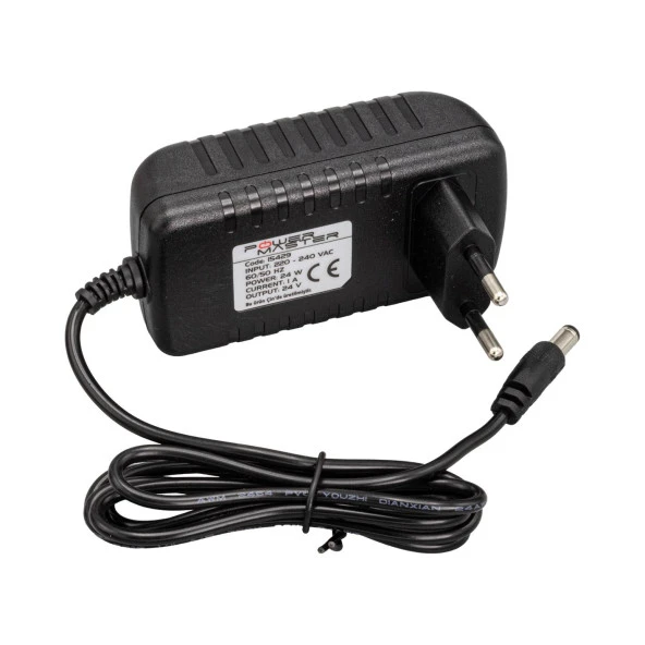 Powermaster 24 Volt 1 Amper Priz Tipi Adaptör - 5.5*2.5 UÇLU - 3