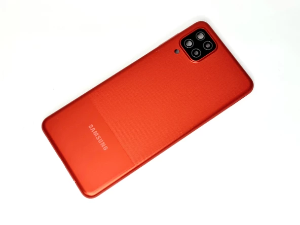 Samsung Galaxy A12 Kasa Arka Pil Batarya Kapağı KIRMIZI