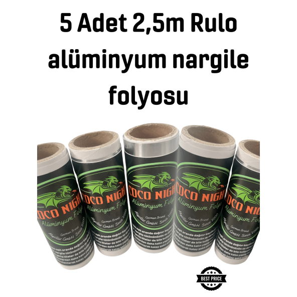 45 mikron (5adet) 250cm Rulo Alüminyum folyo, Nargile folyosu, shisha foil - 2