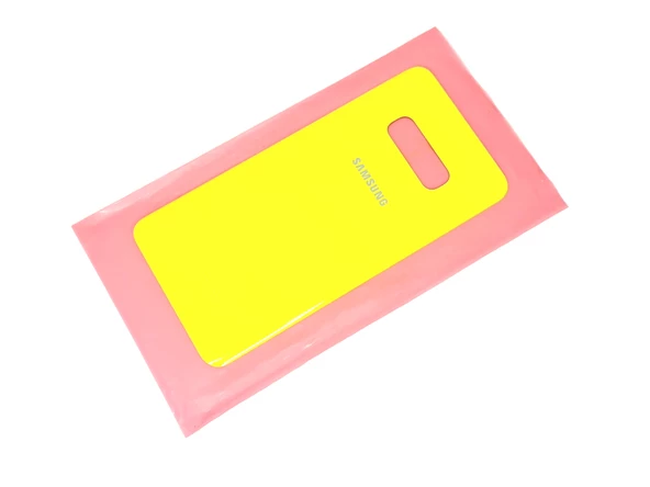 Samsung Galaxy S10 E Arka Pil Batarya Kapağı (CAM) SARI