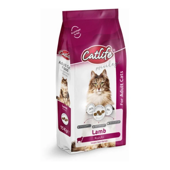 CLFD05-Catlife Kuzulu Yetişkin Kedi Maması 15 Kg