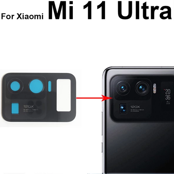 Xiaomi Mİ 11 ULTRA Arka Kamera Camı Lens Yapışkanlı