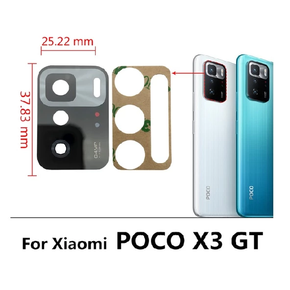 Xiaomi POCO X3 GT Arka Kamera Camı Lens Yapışkanlı ürün görseli 1