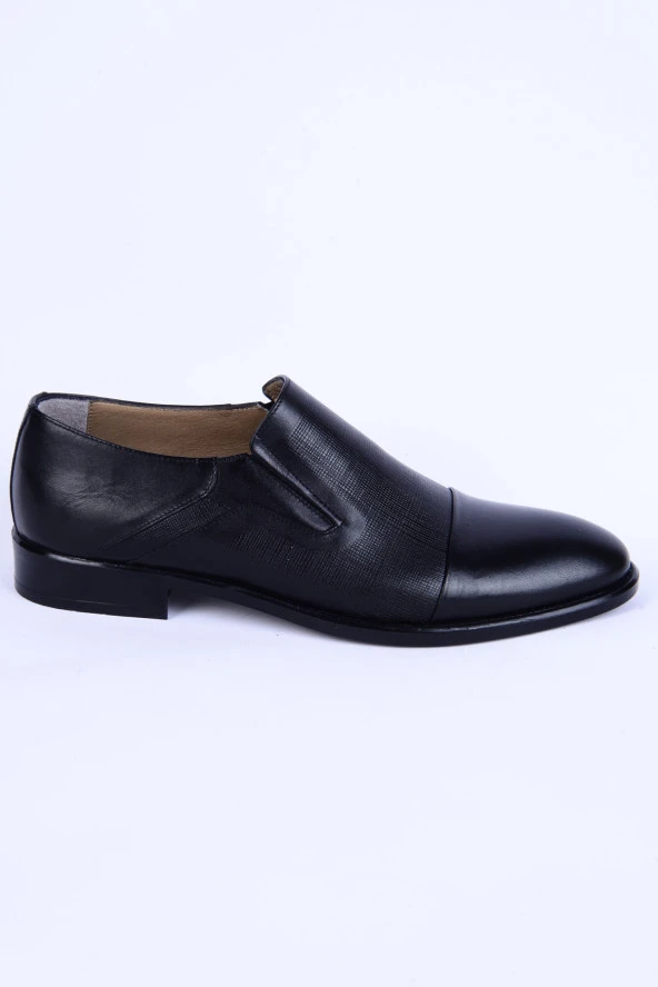 New Onix 7042 Deri Desenli Rahat Taban Neolit Taban Siyah Klasik Erkek Ayakkabı