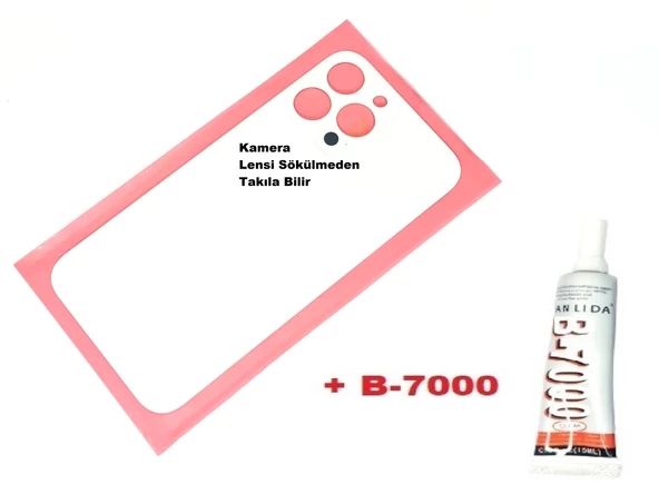 iPhone 13 PRO MAX Arka Pil Batarya Kapağı (CAM+B-7000) BEYAZ ürün görseli 1