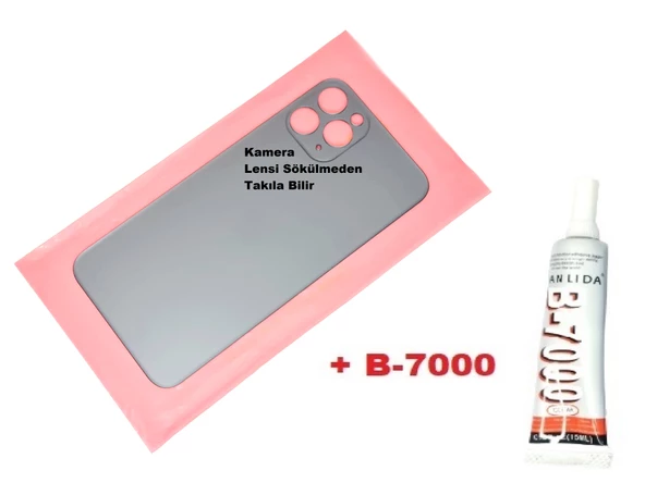 iPhone 11 PRO Arka Pil Batarya Kapağı (CAM+B-7000) MAVİ ürün görseli 1