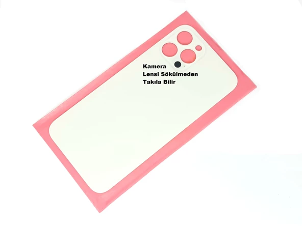 iPhone 12 PRO MAX Arka Pil Batarya Kapağı (CAM+B-7000) BEYAZ - 2