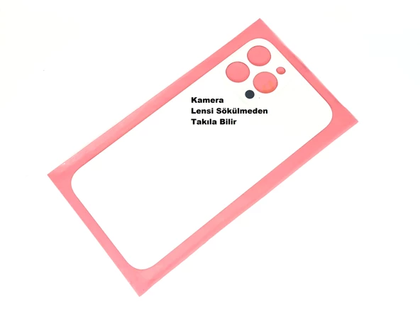 iPhone 13 PRO MAX Arka Pil Batarya Kapağı (CAM+B-7000) BEYAZ - Resim 2