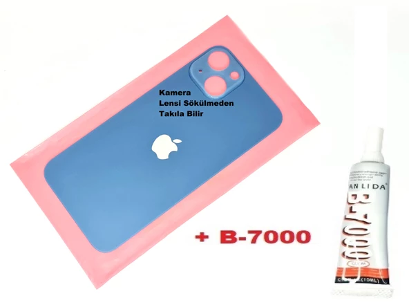 iPhone 13 Arka Pil Batarya Kapağı (CAM+B-7000) MAVİ