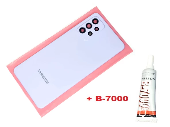 Samsung Galaxy A72 A725 Arka Pil Batarya Kapağı (FULL Kamera Lensli+B-7000) MAVİ