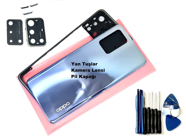 Oppo A74 FULL ORJ KASA Arka Pil Batarya Kapağı (TAMİR SETİ) MAVİ