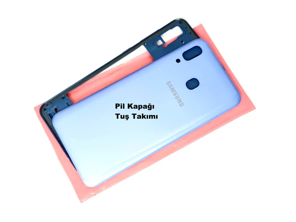 Samsung Galaxy A30 (A305) FULL ORJ KASA Arka Pil Batarya Kapağı (TAMİR SETİ) MAVİ - Resim 2