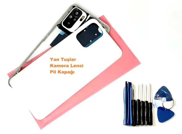 Xiaomi Redmi NOTE 10 (4G) KASA Arka Pil Batarya Kapağı (TAMİR SETİ) BEYAZ