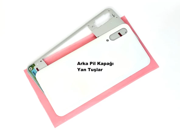 Samsung Galaxy A50S A507 KASA Arka Pil Batarya Kapağı (TAMİR SETİ) BEYAZ - Resim 2