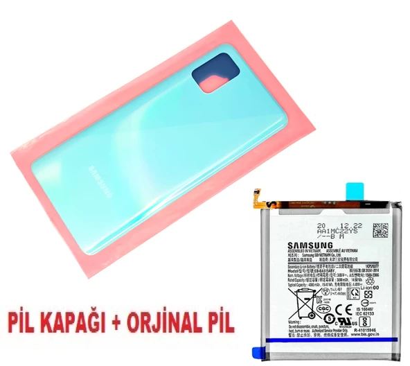 Samsung Galaxy A51 A515 Arka Pil Batarya Kapağı + PİL MAVİ