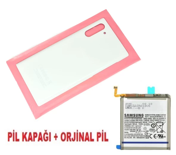 Samsung Galaxy NOTE 10 Arka Pil Batarya Kapağı + PİL (CAM) BEYAZ ürün görseli 1