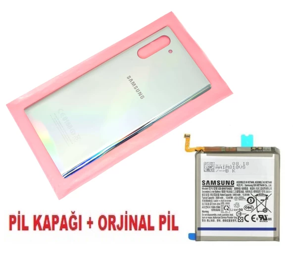 Samsung Galaxy NOTE 10 Arka Pil Batarya Kapağı + PİL (CAM) GRİ