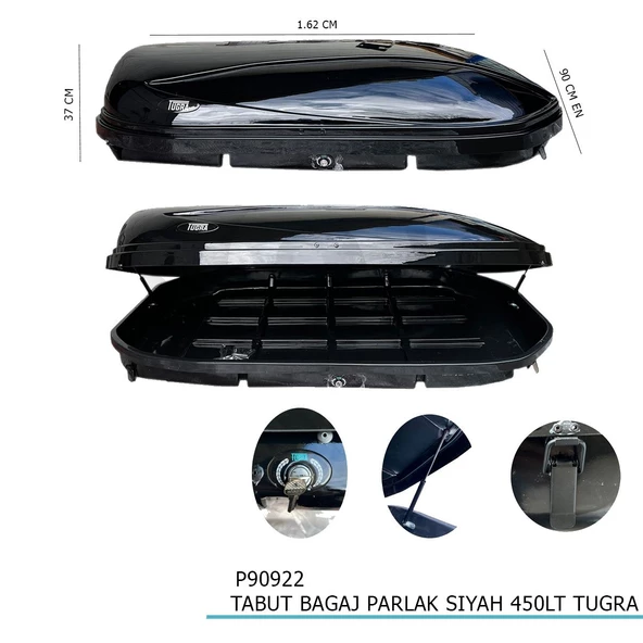 Tabut Bagaj Parlak Siyah 450LT Tuğra - 2