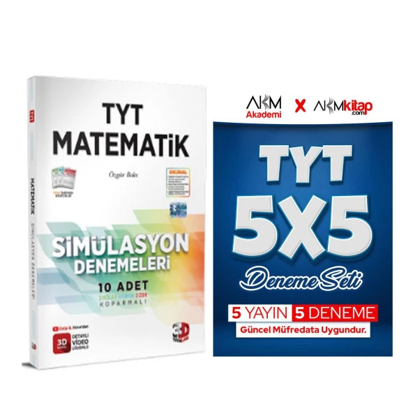 3D TYT Matematik ve AKM Deneme Seti 2 Kitap