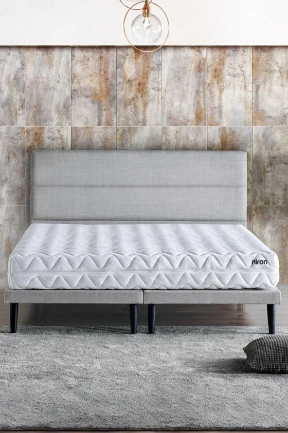 Niron Slim Pocket Yatak Seti - 150x200 Çift Kişilik Paket Yaylı Yatak, Metal Baza ve Başlık Takımı - 2