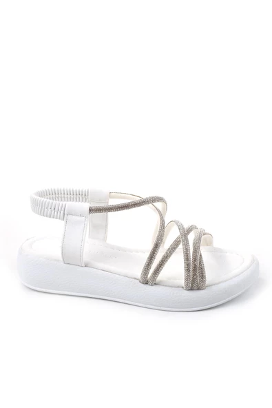 Castle Black 35250 Taş Detaylı Günlük Kadın Sandalet - Resim 5