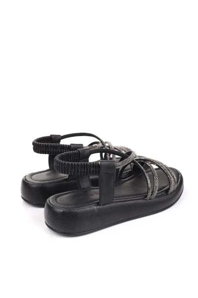 Castle Black 35250 Taş Detaylı Günlük Kadın Sandalet - Resim 10