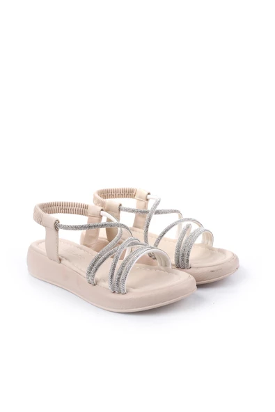 Castle Black 35250 Taş Detaylı Günlük Kadın Sandalet - Resim 3