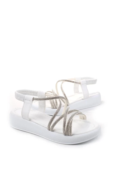 Castle Black 35250 Taş Detaylı Günlük Kadın Sandalet - Resim 2