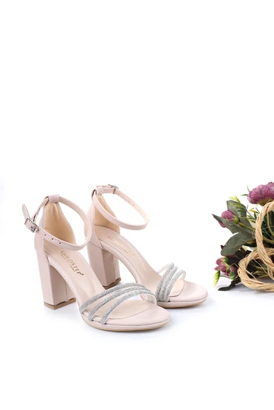 Gold Step Taşlı 8,5 cm Topuklu Platform Abiye Kadın Ayakkabı - Resim 2