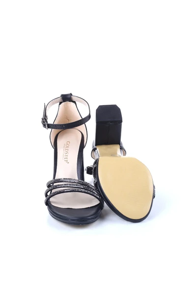 Gold Step Taşlı 8,5 cm Topuklu Platform Abiye Kadın Ayakkabı - Resim 9