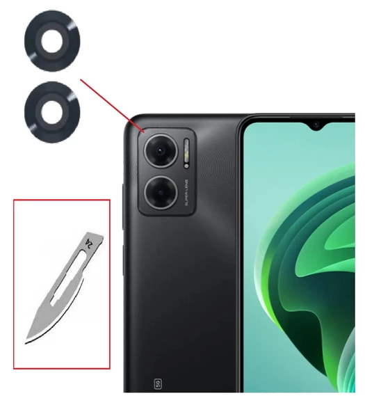 Tkgz Xiaomi Redmi NOTE 11E Arka Kamera CAM Lensi + Bistüri Ucu