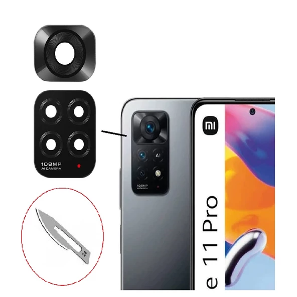 Tkgz Xiaomi Redmi NOTE 11 PRO Arka Kamera CAM Lensi + Bistüri Ucu ürün görseli 1