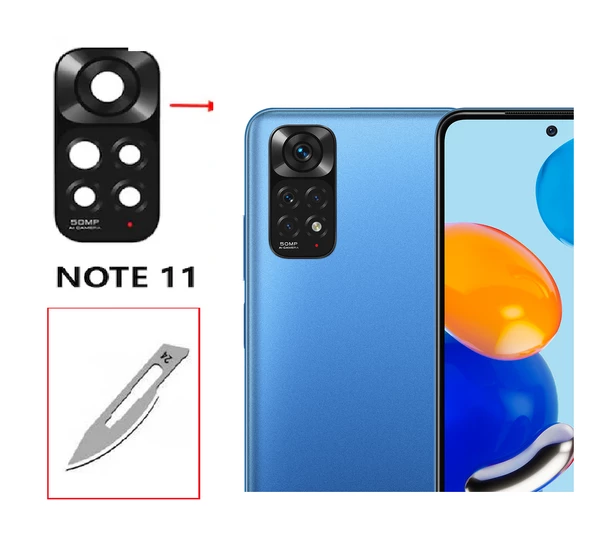 Tkgz Xiaomi Redmi NOTE 11 4G Arka Kamera CAM Lensi + Bistüri Ucu