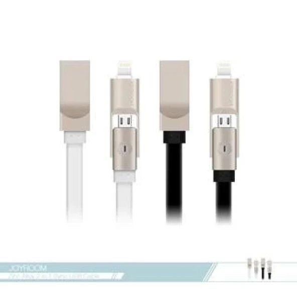 Joyroom S-T504 1.2m 2.1A Mikro & Lightning USB Şarj ve Data Kablosu - Resim 2