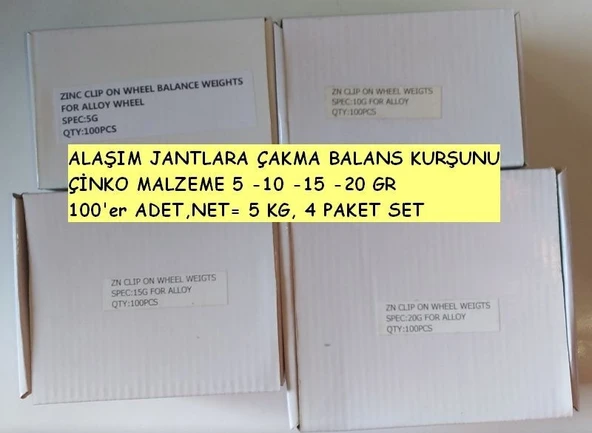 Alaşım Jantlara Çakma Balans Kurşunu - Çinko Malzeme 5-10-15-20 Gr ürün görseli