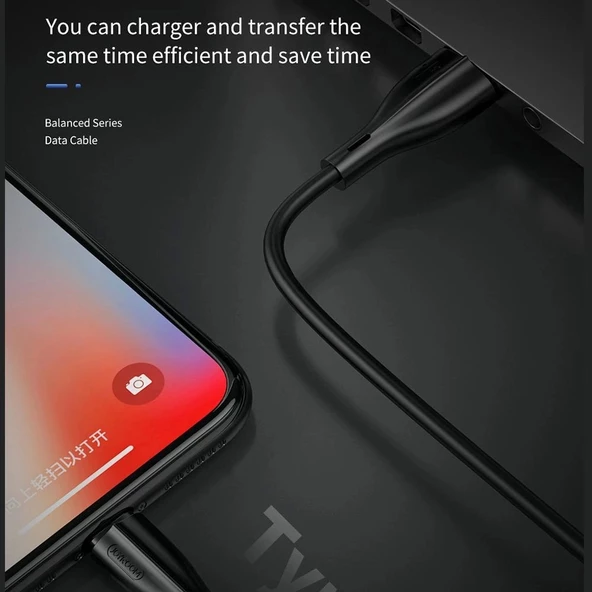 Joyroom S-M405 2.4A Lightning Şarj ve Data Kablosu PVC 2M Siyah - Resim 4