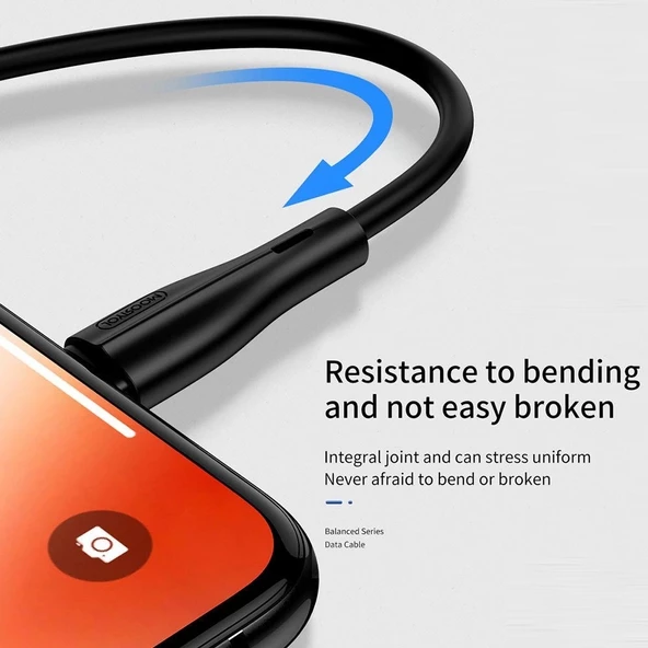 Joyroom S-M405 2.4A Mikro Şarj ve Data Kablosu PVC 2M Siyah - Resim 4