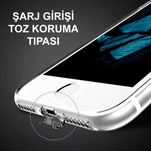 İphone X Şeffaf Tıpalı Kamera Korumalı Silikon Kılıf - 3