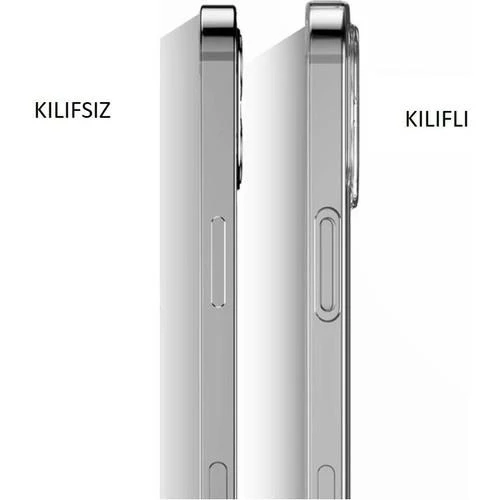 iPhone 13 Pro Kamera Korumalı Şeffaf Tıpalı Silikon Kılıf - 3