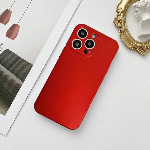 İphone 13 Metalic Renk Kamera Korumalı Silikon Kılıf - 4