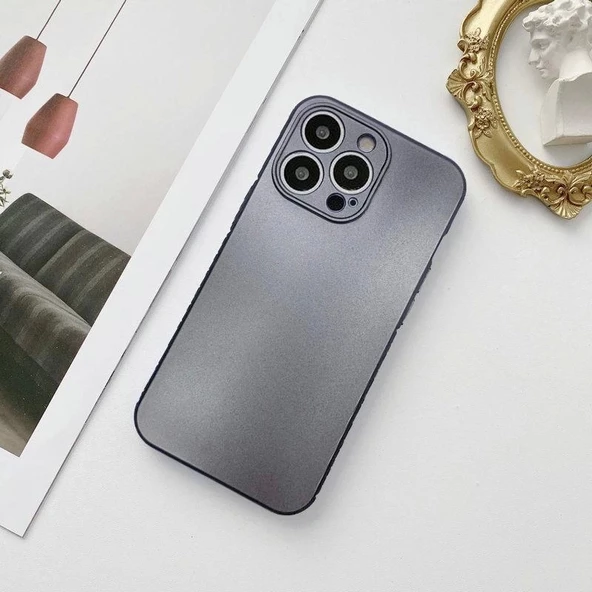 İphone 12 Pro Max Metalic Renk Kamera Korumalı Silikon Kılıf - Resim 2