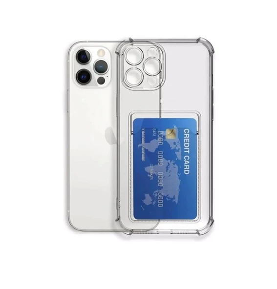 İphone 14 Plus Şeffaf Kartlıklı Kapak-Kılıf - Resim 5