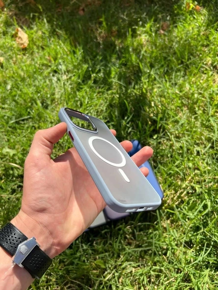 İphone 14 Pro Max Magsafe Mat Krom Telefon Kılıfı - Resim 4