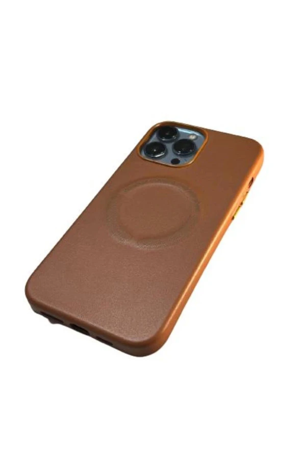 İphone 14 Pro Magsafe Leather Kapak Kılıf - Resim 5