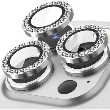 İphone 14-15 Pro -14-15 Pro Max Uyumlu Taşlı Lens Koruma - Resim 3