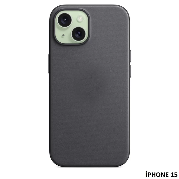 iPhone 15 için MagSafe özellikli Mikro Dokuma Kılıf - Resim 3