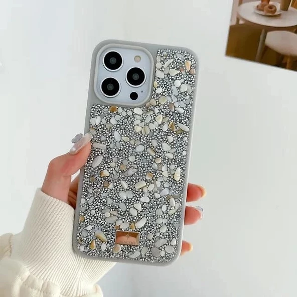 İphone 15 Pro Sw Taşlı Premium Lüx Silikon Cep Telefonu Kılıfı ürün görseli